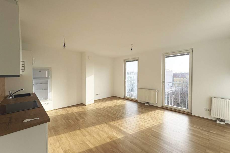 Lichtdurchflutete 2-Zimmer-Wohnung mit neuer Küche - Loggia in den Innenhof - direkt beim Enkplatz!, Wohnung-miete, 999,01,€, 1110 Wien 11., Simmering