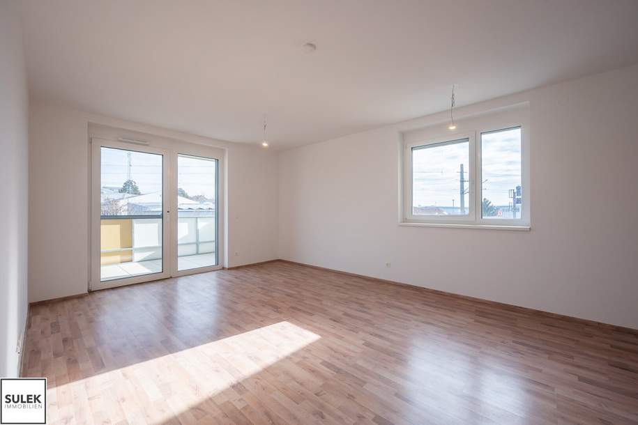 Miete inkl. KFZ-Stellplätzen! 2 Zimmer Erstbezugswohnung mit Balkon nahe Bahnhof Eisenstadt!, Wohnung-miete, 834,39,€, 7000 Eisenstadt(Stadt)
