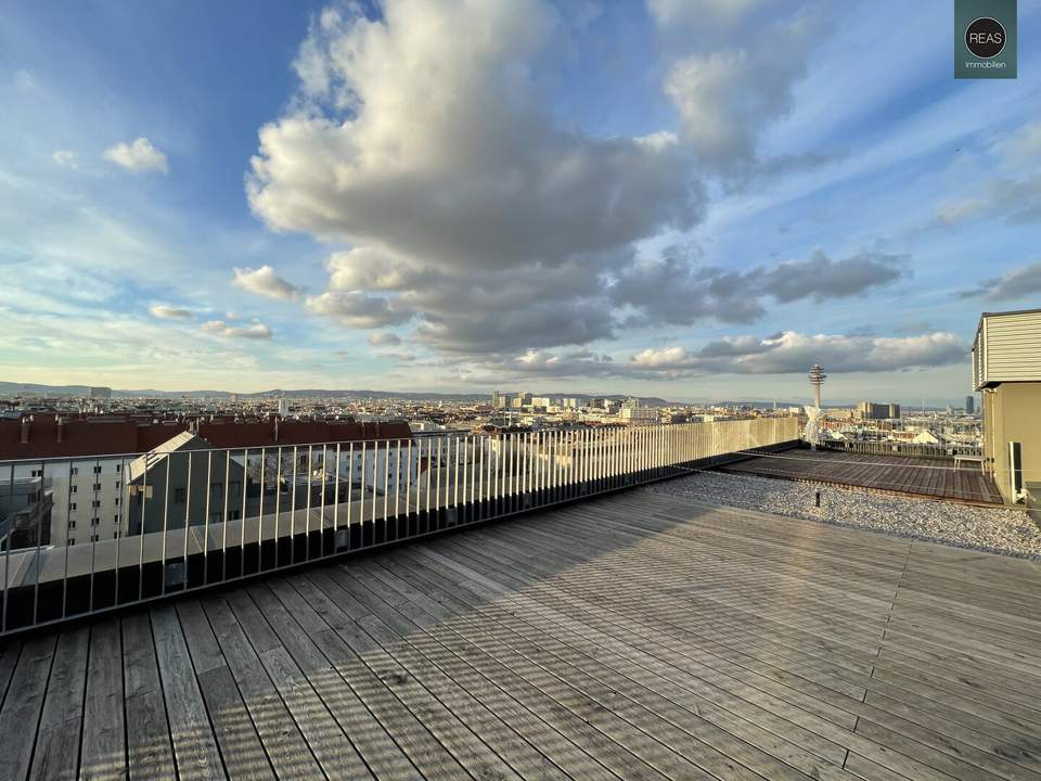 Panorama Loft mit atemberaubender Dachterrasse in der Brotfabrik Wien!