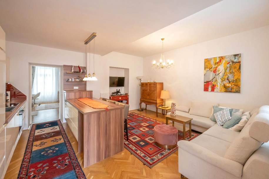 Schöne Altbauwohnung mit 3 großen Zimmern und Terrasse, nur 10 Fahrminuten vom Karlsplatz, Wohnung-kauf, 498.000,€, 1050 Wien 5., Margareten