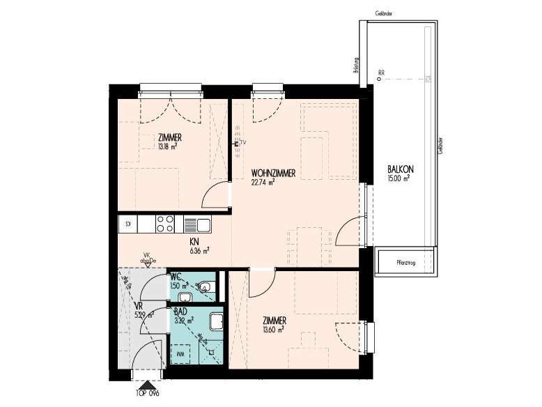 Modern wohnen | Charmante 3-Zimmer-Wohnung mit Balkon
