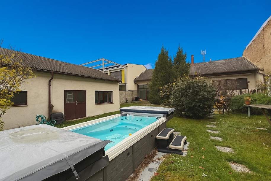 EINFAMILIENHAUS MIT VIEL POTENZIAL I GRÜNRUHELAGE I großzügiger Garten mit Swimming-Whirlpool I Infrarotkabine I Garage mit 3 Stellplätzen I Weinkeller, Haus-kauf, 429.000,€, 2421 Neusiedl am See