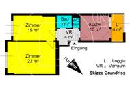 Renovierungsbedürftige 2-Zimmer-Wohnung!