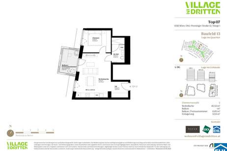 URBAN DAHEIM - VILLAGE IM DRITTEN, Wohnung-kauf, 354.000,€, 1030 Wien 3., Landstraße
