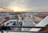 ERSTBEZUG! Exklusive lichtdurchflutete Dachgeschoss-Maisonette mit großzügigen Freiflächen und spektakulärem Weitblick ++ Luxuriöses Wohnen über den Dächern Wiens!
