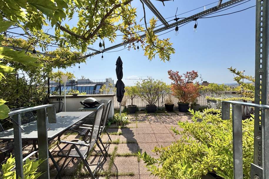 Grüner Dachgarten mit Blick über Wien I exklusive DG - Wohnung I Großzügige Fensterflächen mit Rollläden I Klimaanlage, Wohnung-kauf, 1.395.000,€, 1040 Wien 4., Wieden