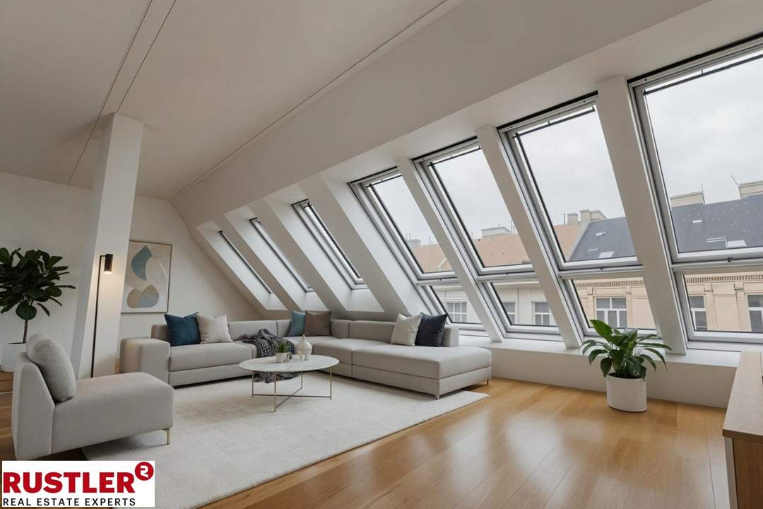 Moderne Dachgeschoss-Maisonette Wohnung mit Terrasse nähe Kutschkermarkt - Erstbezug!
