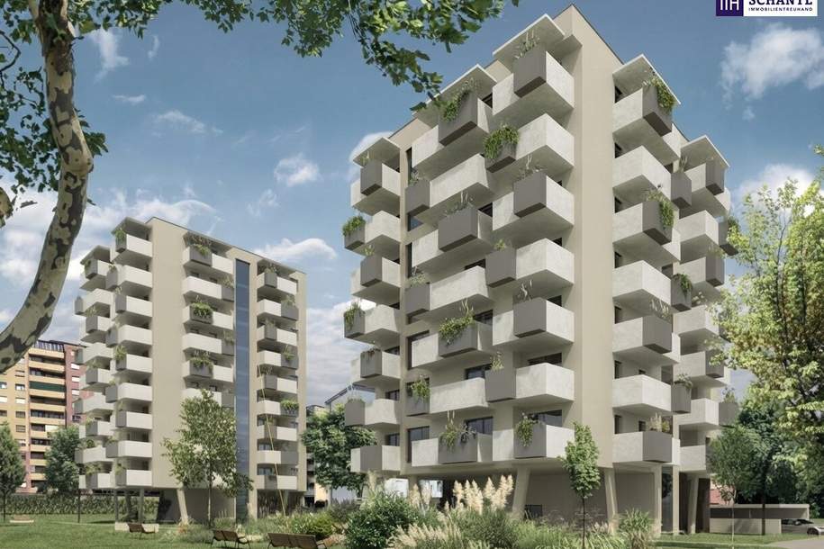 Über den Dächern von Klagenfurt, in der beliebten Viktringer Vorstadt mit Nähe zum Wörthersee – 2-Zimmer-Neubau mit 12 m² Balkon, Wohnung-kauf, 224.000,€, 9020 Klagenfurt(Stadt)