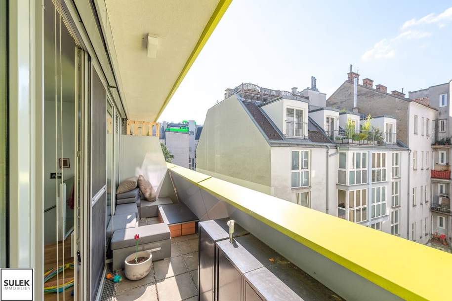 ab Oktober: ruhige 3 Zimmer Maisonette Wohnung inkl. südseitiger Loggia in beliebter Lage - nahe U6 & Mariahilfer Straße!, Wohnung-miete, 1.850,01,€, 1070 Wien 7., Neubau