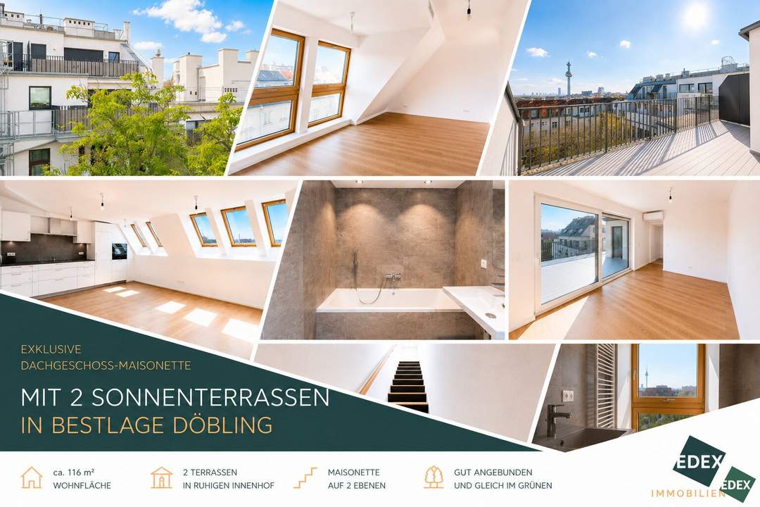 Exklusive Dachgeschoss-Maisonette mit zwei Terrassen in ruhiger Innenhoflage