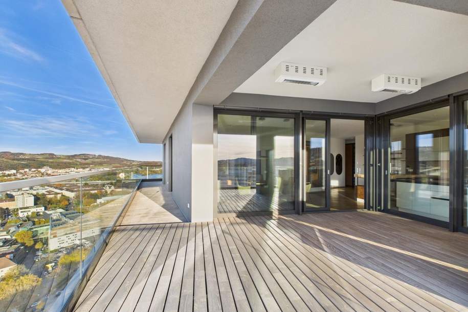 LINZ/URFAHR (BRUCKNER TOWER): EINE PERFEKTE WOHNKOMPOSITION-EIGENTUMSWOHNUNG 129,09 m² Wohnfläche + 64,15 m² Balkon + Tiefgaragenstellplätze, Wohnung-kauf, 1.170.000,€, 4040 Linz(Stadt)