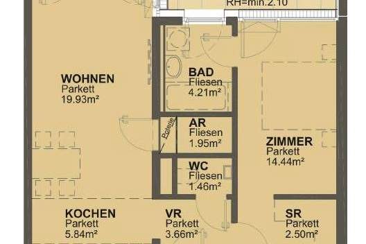 AKTION Erstes Monat Mietfrei - 2 Zimmer Wohnung mit Loggia - nähe Marchfeldkanal, Wohnung-miete, 999,64,€, 1210 Wien 21., Floridsdorf