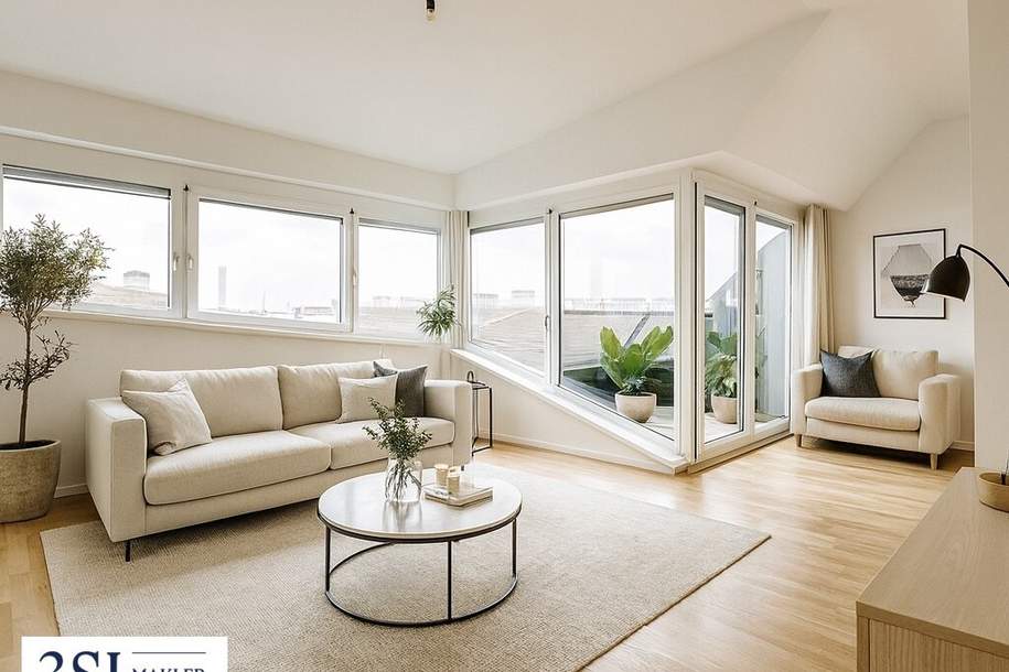 Wohnen über den Dächern – 3 Zimmer Maisonette mit zwei Terrassen, Wohnung-kauf, 715.000,€, 1030 Wien 3., Landstraße