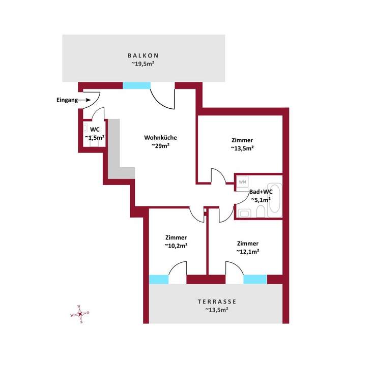 JETZT NOCH WÜNSCHE EINBRINGEN! Neubau/Erstbezug I Außenflächen: Terrassen, Balkone & Dachterrassen I Schlüsselfertig I Luftwärmepumpe inkl. Kühlung I