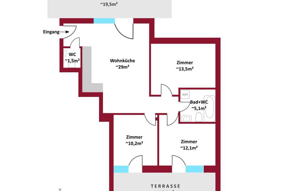 JETZT NOCH WÜNSCHE EINBRINGEN! Neubau/Erstbezug I Außenflächen: Terrassen, Balkone &amp; Dachterrassen I Schlüsselfertig I Luftwärmepumpe inkl. Kühlung I, Wohnung-kauf, 575.750,€, 1100 Wien 10., Favoriten