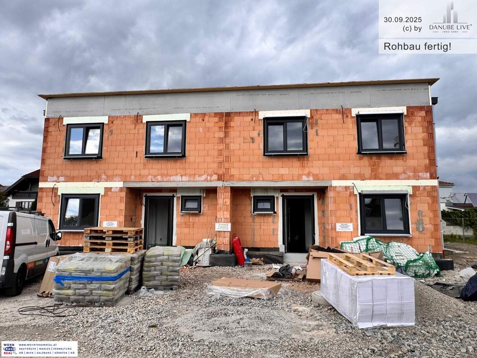 Doppelhaushälfte (Danube Live TOP 2) mit Garten, Terrasse und vielem mehr - in familienfreundlicher Lage in 4320 Perg. ROHBAU ABGESCHLOSSEN - jetzt anfragen!