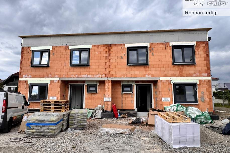Doppelhaushälfte (Danube Live TOP 2) mit Garten, Terrasse und vielem mehr - in familienfreundlicher Lage in 4320 Perg. ROHBAU ABGESCHLOSSEN - jetzt anfragen!, Haus-kauf, 420.000,€, 4320 Perg