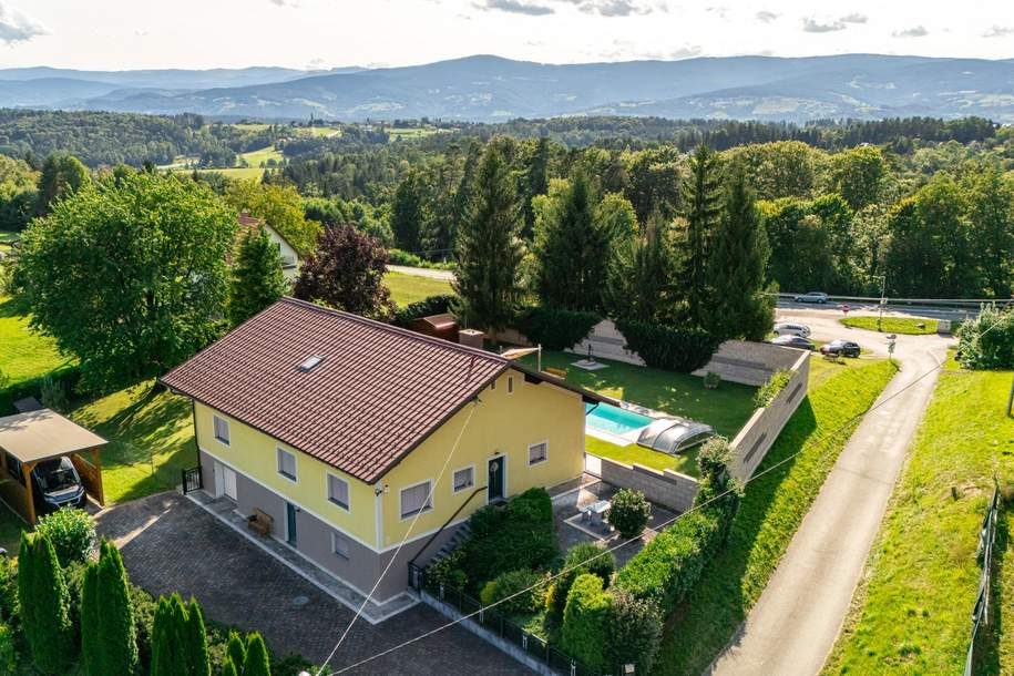 Luxuriöses großes Einfamilienhaus mit Pool, Sauna, 3 Schlafzimmer, OG ausbaufähig - 10 Min. von Graz, Haus-kauf, 550.000,€, 8502 Deutschlandsberg