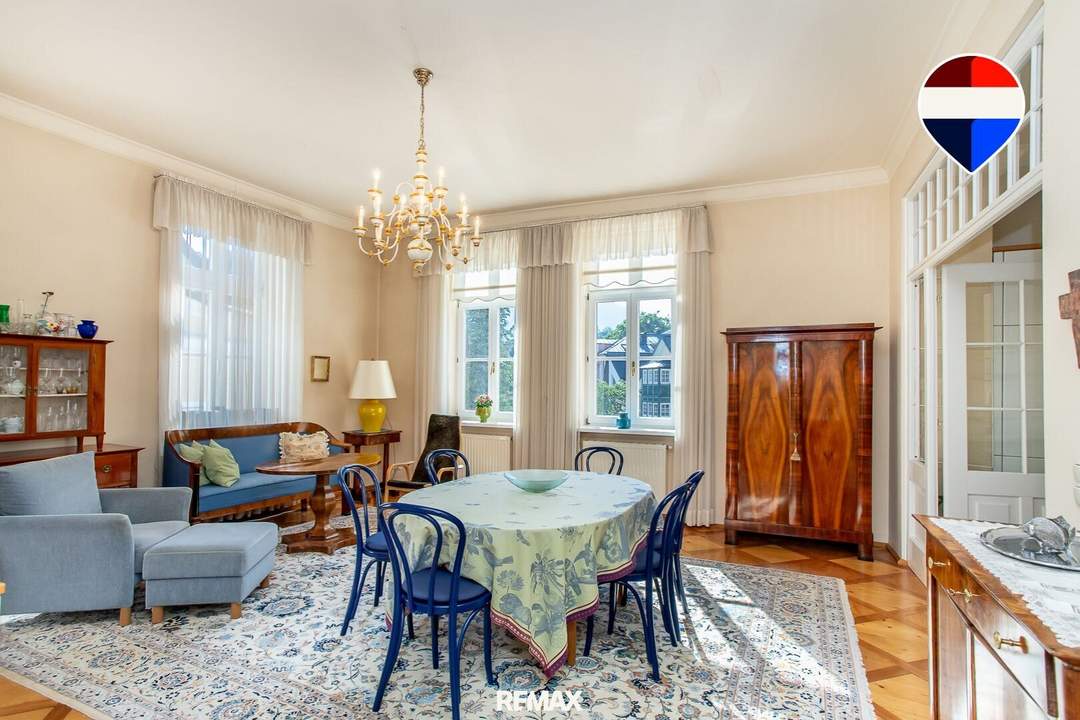 Stilvolle Villenwohnung mit unverbaubarem Blick auf die Traun – Kauf als Zweitwohnsitz möglich