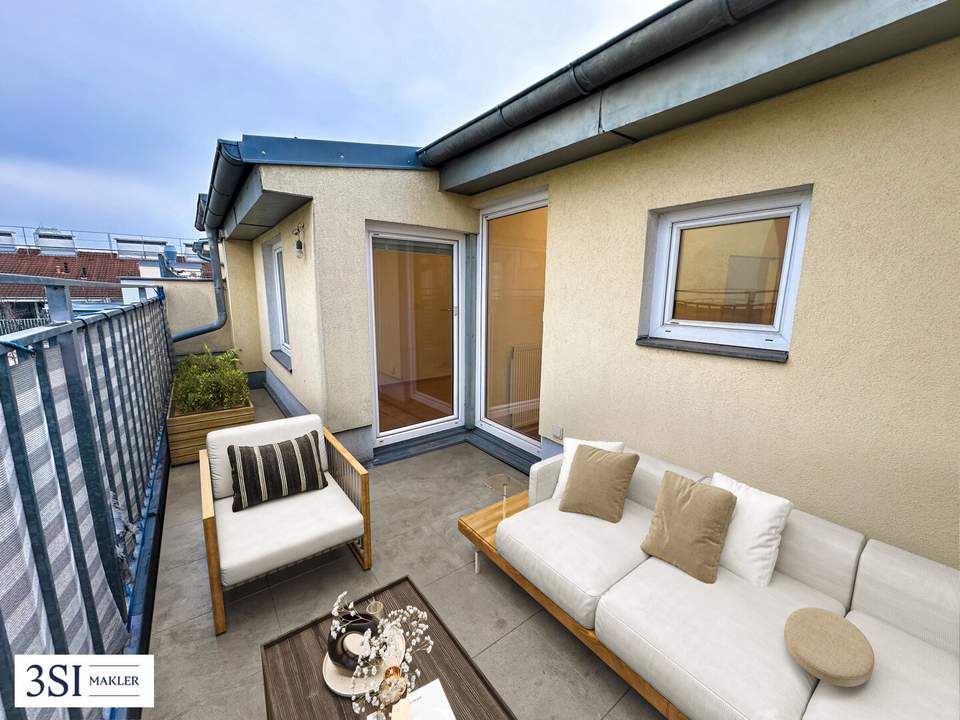 Dachgeschoß-Maisonette mit großzügiger Terrasse und Blick in den ruhigen Innenhof