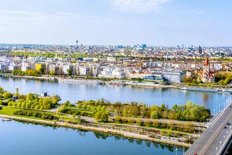 Prater, Stephansdom &amp; Donau: Exklusive Eckresidenz mit unverbaubarem Fernblick. DC2 Tower, Wohnung-miete, 1.100,00,€, 1220 Wien 22., Donaustadt