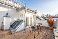 STAATSOPER-BLICK, klimatisiertes 110 m2 Dachgeschoss mit 20 m2 Terrasse, 3 Zimmer, Extraküche, 2 Bäder, Möblierung möglich