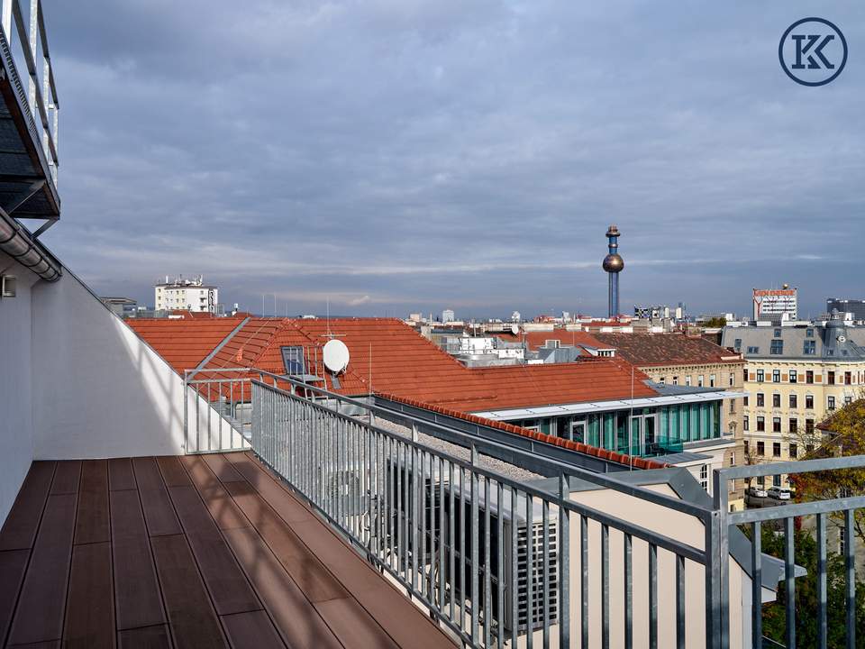 Wohnen über den Dächern Wiens - Exklusive Dachgeschosswohnung mit Galerie &amp; Terrassen