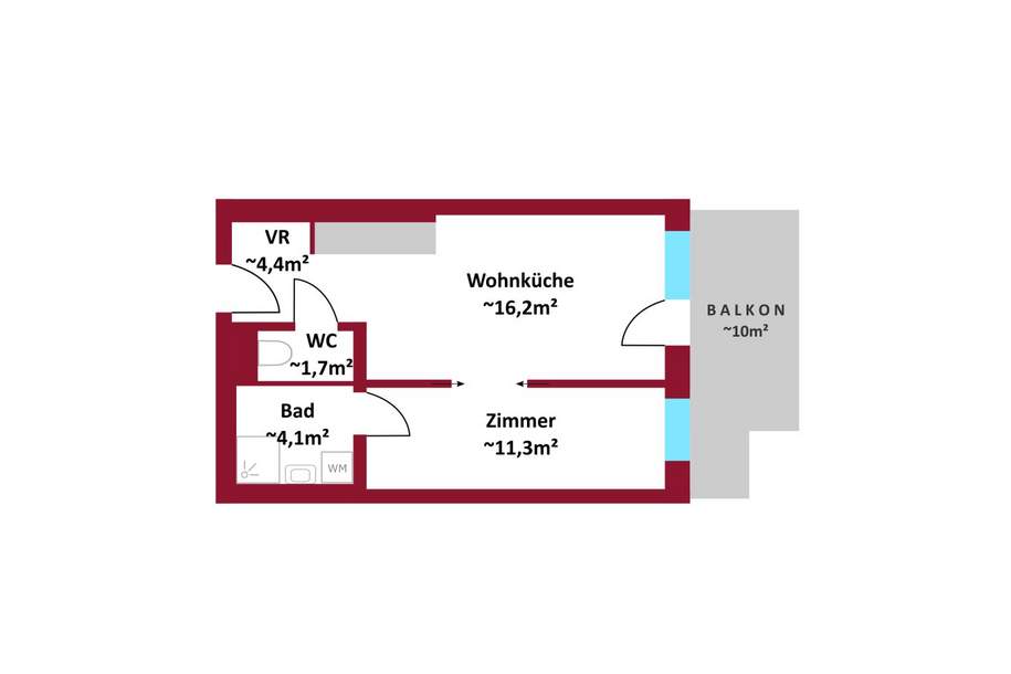 Attraktive Kapitalanlage: Moderne 2-Zimmer-Wohnung mit hohem Vermietungspotenzial I energieeffizienter Neubau I Fußbodenheizung durch Fernwärme, Wohnung-kauf, 192.000,€, 1220 Wien 22., Donaustadt