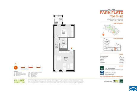 Exklusive Lage im Herzen Wiens – PARK FLATS als Anlagechance, Wohnung-kauf, 180.000,€, 1030 Wien 3., Landstraße