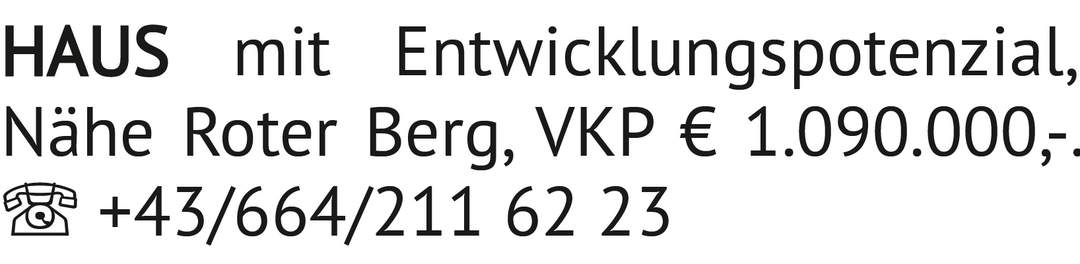 HAUS mit Ent wick lungs po ten zi al,