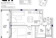Q11 Leben in Simmering - Helle 2-Zimmer-Wohnung mit Loggia und Deckenkühlung!