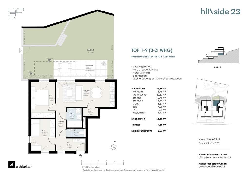 Familienhit! Traumhafte 3-Zimmer-Wohnung mit 61 m² Garten zu verkaufen!