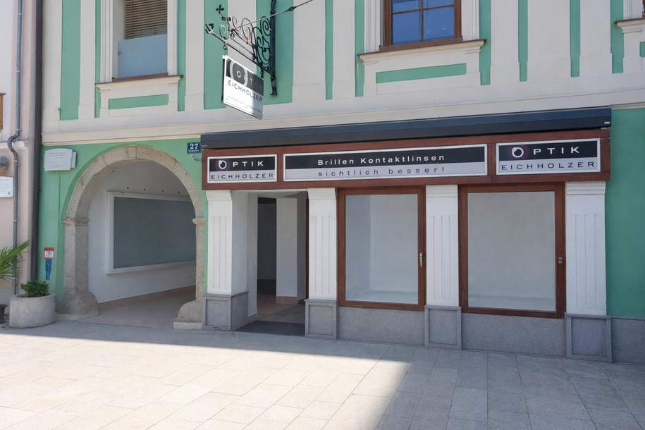 Denkmalgeschützes Geschäftslokal im EG am historischen Hauptplatz von Enns, Gewerbeobjekt-miete, 648,00,€, 4470 Linz-Land