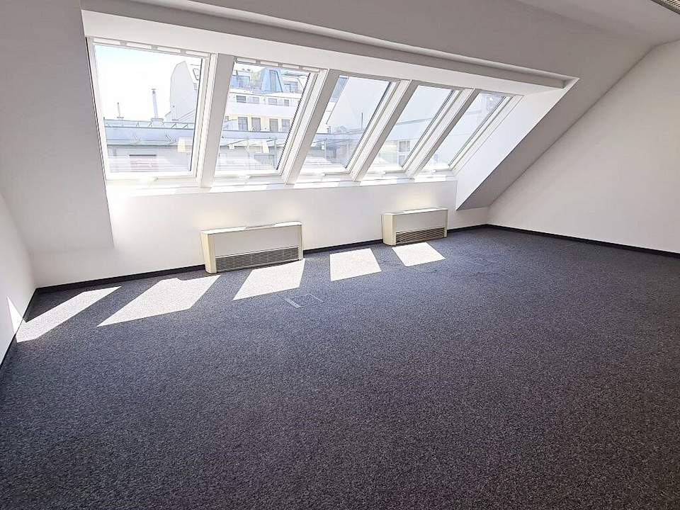 KLIMATISIERTES 50 m2 Coworking-Büro, Shared Office, 1 Zimmer, Gemeinschaftsküche, Tower-Server, 2 Toiletten, Siebenbrunnengasse
