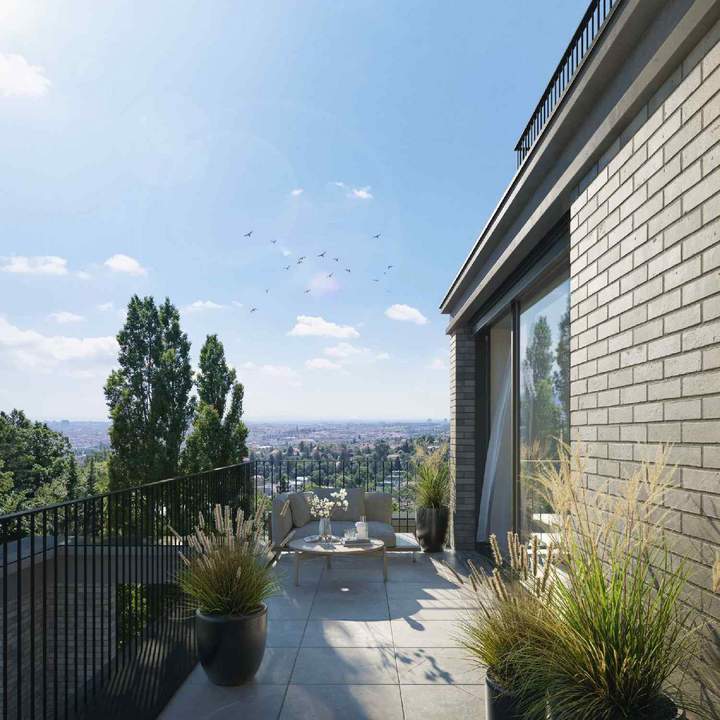 Dacherstbezug mit spektakulärem Wienblick, Terrassen & Dachterrasse in "WOLKE sieben"