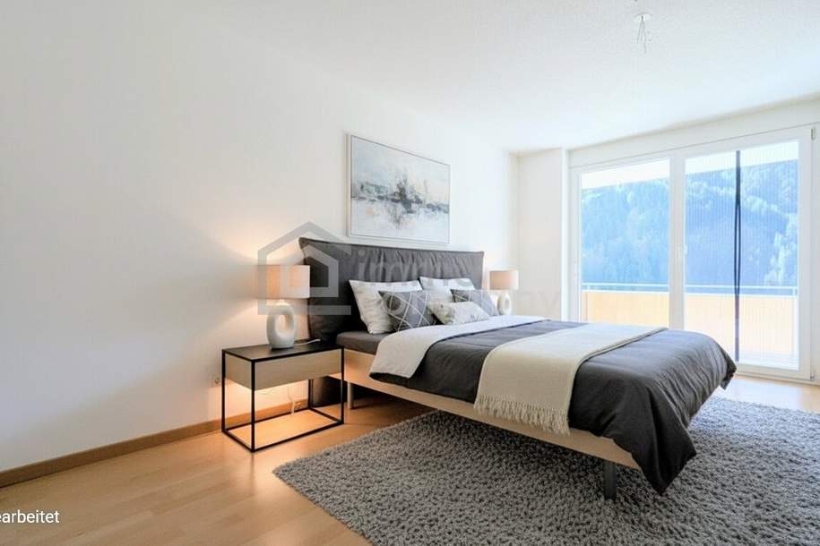 Großzügige 3-Zi-Terrassenwohnung in St. Gallenkirch | 88 m² Wfl. | 20,5 m² Panorama-Südwestterrasse mit Bergblick | 2 TG-Stellplätze | Fußbodenheizung, Wohnung-kauf, 430.000,€, 6791 Bludenz