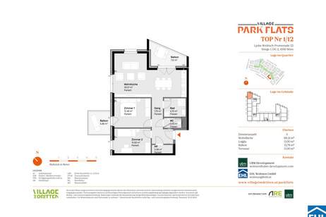 Anlage mit Potenzial: Modernes Wohnen in den PARK FLATS im 3. Bezirk, Wohnung-kauf, 180.000,€, 1030 Wien 3., Landstraße