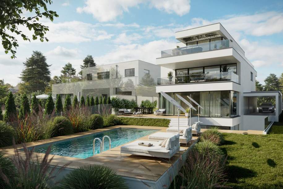 ++ NEU ++ ARCHITEKTENVILLA ++ am ÖLBERG mit PANORAMABLICK, Haus-kauf, 1.590.000,€, 3400 Tulln