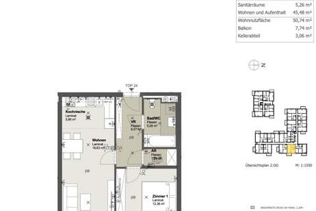 Sonnige, geförderte Mietwohnung in St.Pölten/ Teufelhof, Wohnung-miete, 641,31,€, 3100 Sankt Pölten(Stadt)