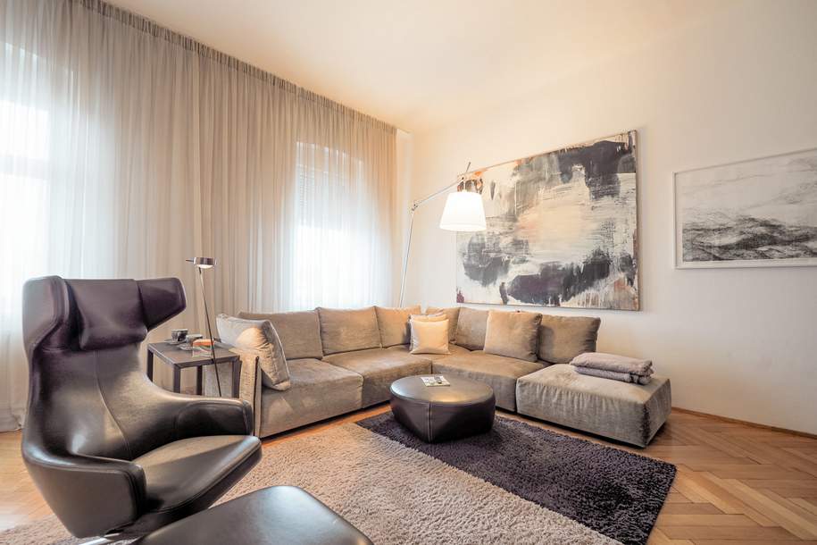 Luxuriöse Altbauwohnung mit exklusiver Ausstattung und einem 15 m² Balkon., Wohnung-kauf, 890.000,€, 9020 Klagenfurt(Stadt)