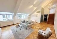 DACHGESCHOSS! OPERNRING, klimatisiertes 110 m2 Dachgeschoss mit 20 m2 Terrasse, 3 Zimmer, Küche, 2 Bäder, Möblierung möglich