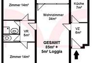 Anlegerwohnung - 3-Zimmer mit Loggia und Lift!