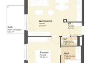 Innenhof-Ruhelage mit Balkon beim Donauzentrum