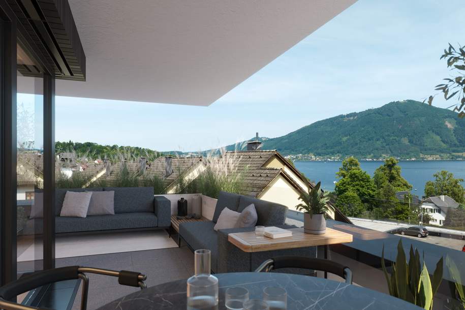 Penthouse Top 10 im DG mit traumhaften Seeblick inkl. 2 Tiefgaragenplätze - exklusives Neubauprojekt TW02 -, Wohnung-kauf, 1.075.000,€, 4813 Gmunden