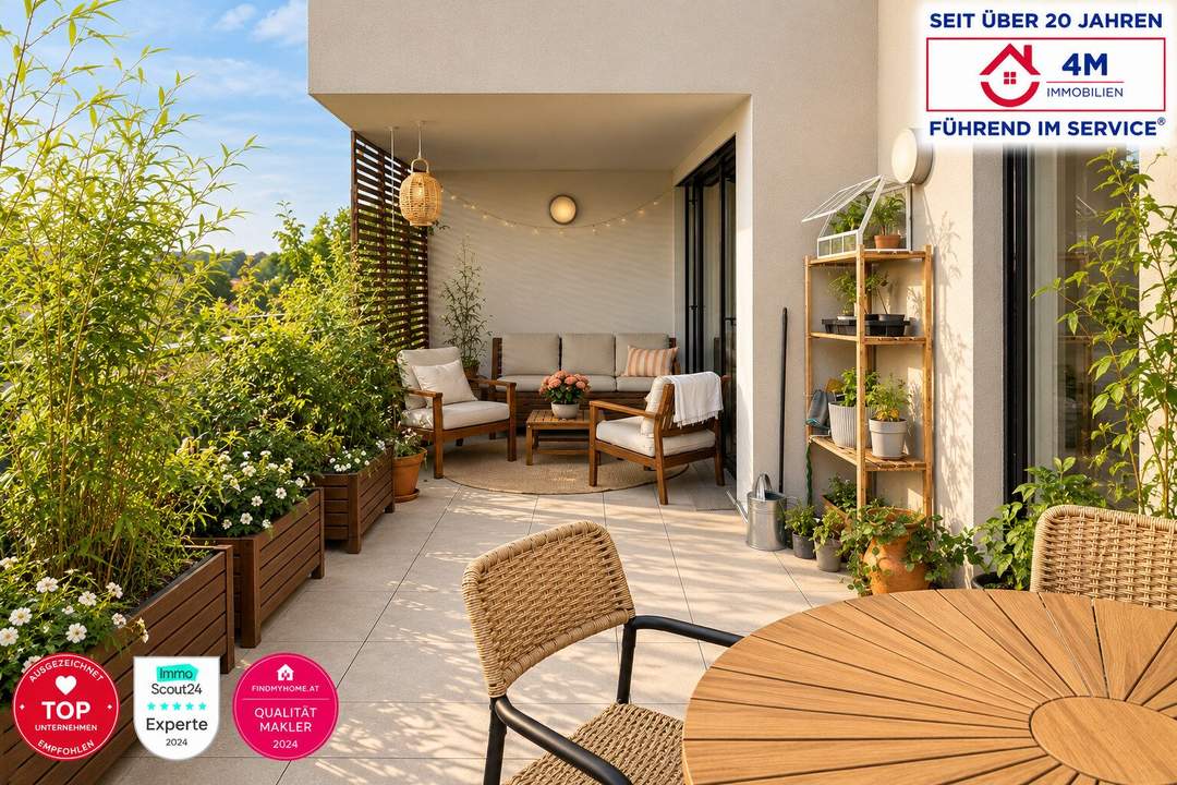 WOHNEN MIT STIL IN DÖBLING – EXKLUSIVE 2-ZIMMER-WOHNUNG MIT CA. 26 m² SONNENTERRASSE UND GRÜNBLICK/FITNESSRAUM