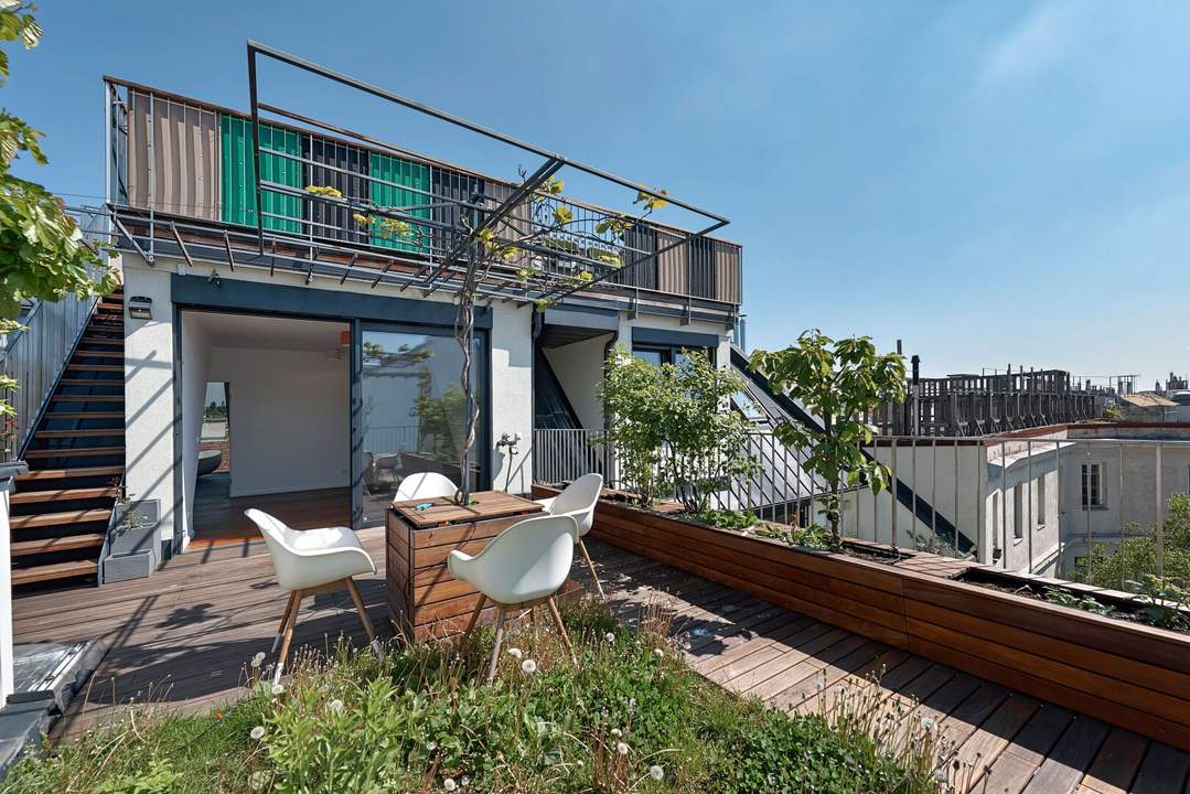 Dachgeschoss-Maisonette mit Traumterrasse & Weitblick beim Aumannplatz