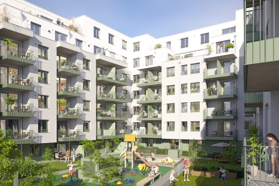 FORSTHAUS - Neubau Erstbezug - 3 Zimmer mit Freifläche Nähe Donaukanal (HO1.12), Wohnung-kauf, 397.000,€, 1200 Wien 20., Brigittenau