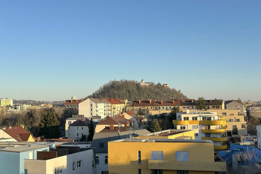 Sonnenverwöhntes Wohnen hoch über Graz – Ihr neues Zuhause mit atemberaubender Aussicht! Traumhafte 90m2 Wohnung mit Schlossbergblick + Balkon Richtung Plabutsch!, Wohnung-kauf, 239.000,€, 8020 Graz(Stadt)