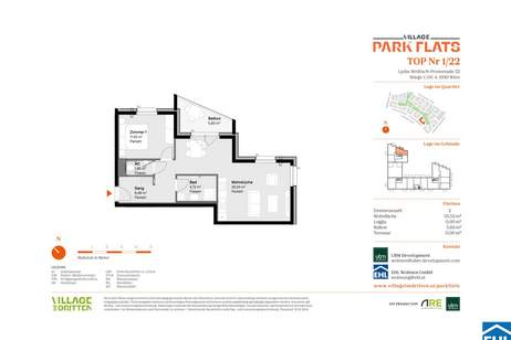 Zukunftssicher investieren in Wiens begehrtem Stadtteil – PARK FLATS, Wohnung-kauf, 322.000,€, 1030 Wien 3., Landstraße