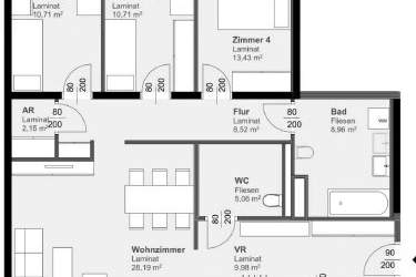 Großzügige 5- Zimmer-Wohnung mit Loggia, Wohnung-miete, 1.363,47,€, 8020 Graz(Stadt)